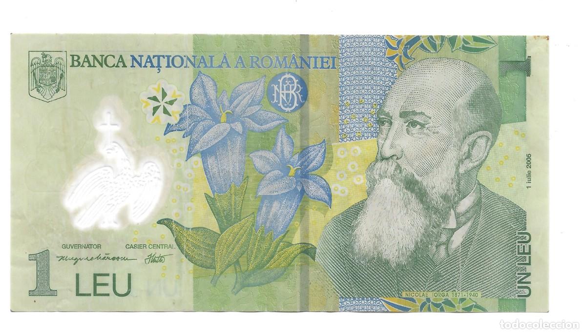 Billetes extranjeros: Billete de 1 Leu de Ruman&iacute;a 2005 VF.