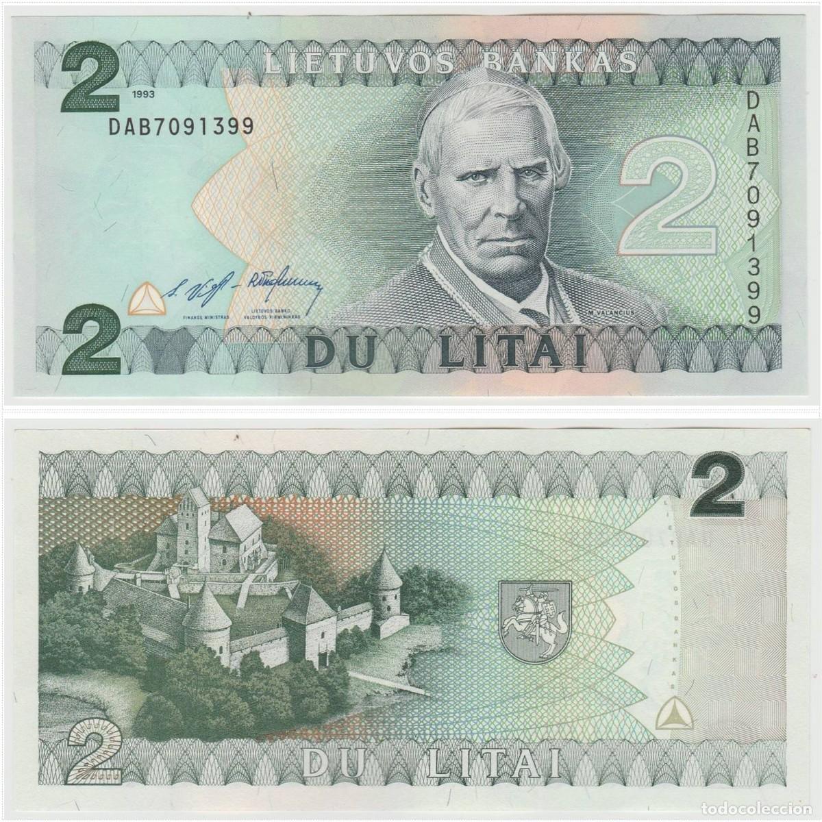 Billetes extranjeros: Lituania 2 Litas 1993 Pick 54 n/s DAB7091399 Sin Circular (el billete de la foto)