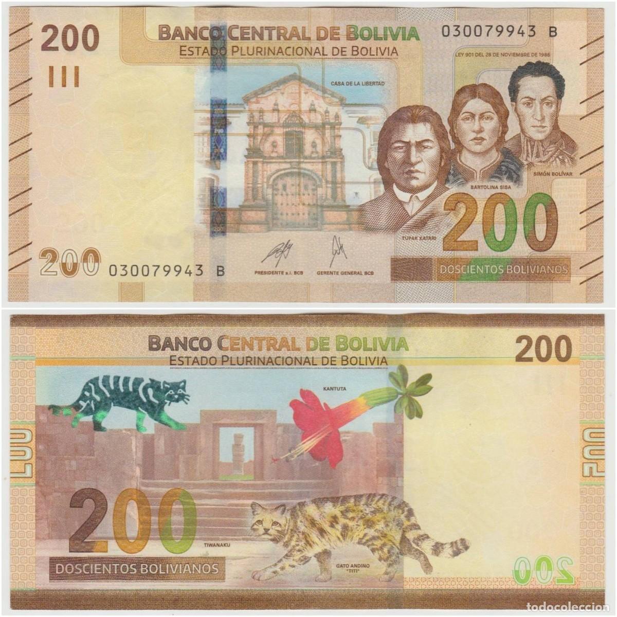 Billetes extranjeros: BOLIVIA 200 Bolivianos 2025 n/s 030079943B Sin Circular (el de la foto)