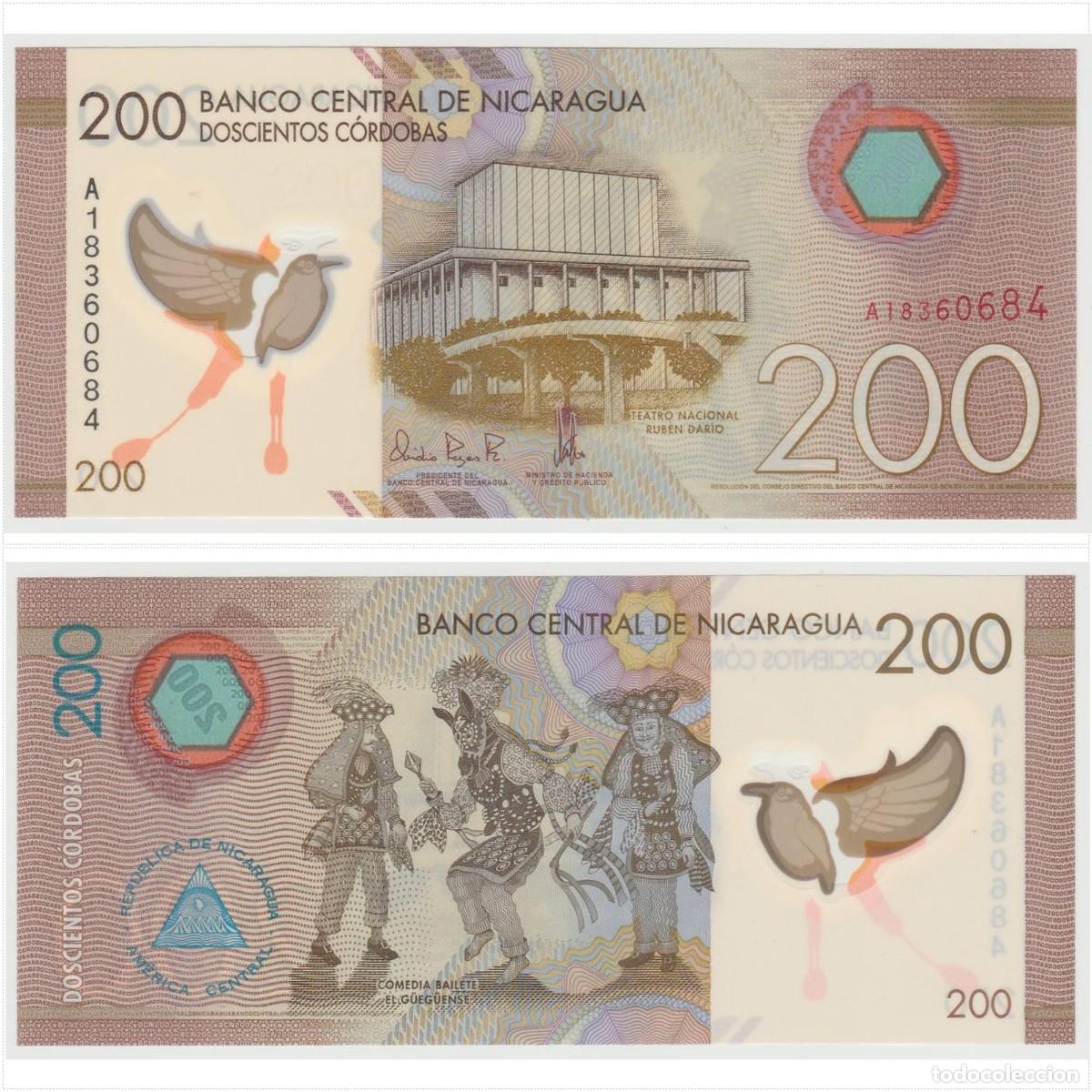 Billetes extranjeros: Nicaragua 200 Cordobas 2014 Pick 213 Pol&iacute;mero Sin Circular (el de la foto)