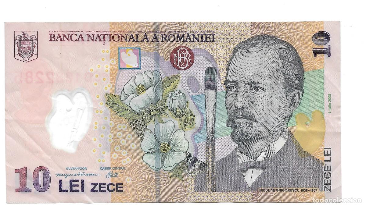 Billetes extranjeros: Billete de 10 Lei de Rumania 2005.
