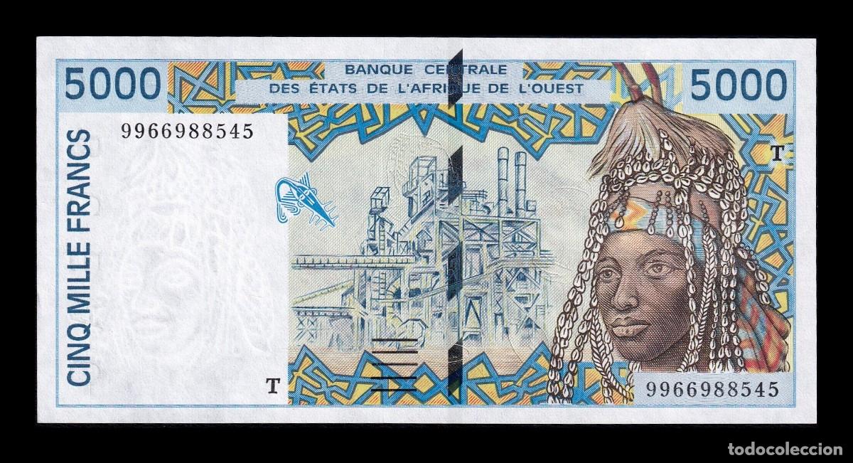 Billetes extranjeros: Estados de &Aacute;frica Occidental Togo 5000 Francos 1999 Pick 813Th Sc Unc