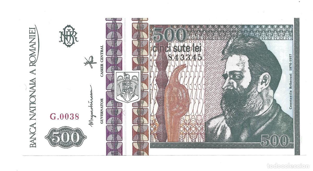Billetes extranjeros: Billete de 500 Lei de Ruman&iacute;a 1992 UNC.