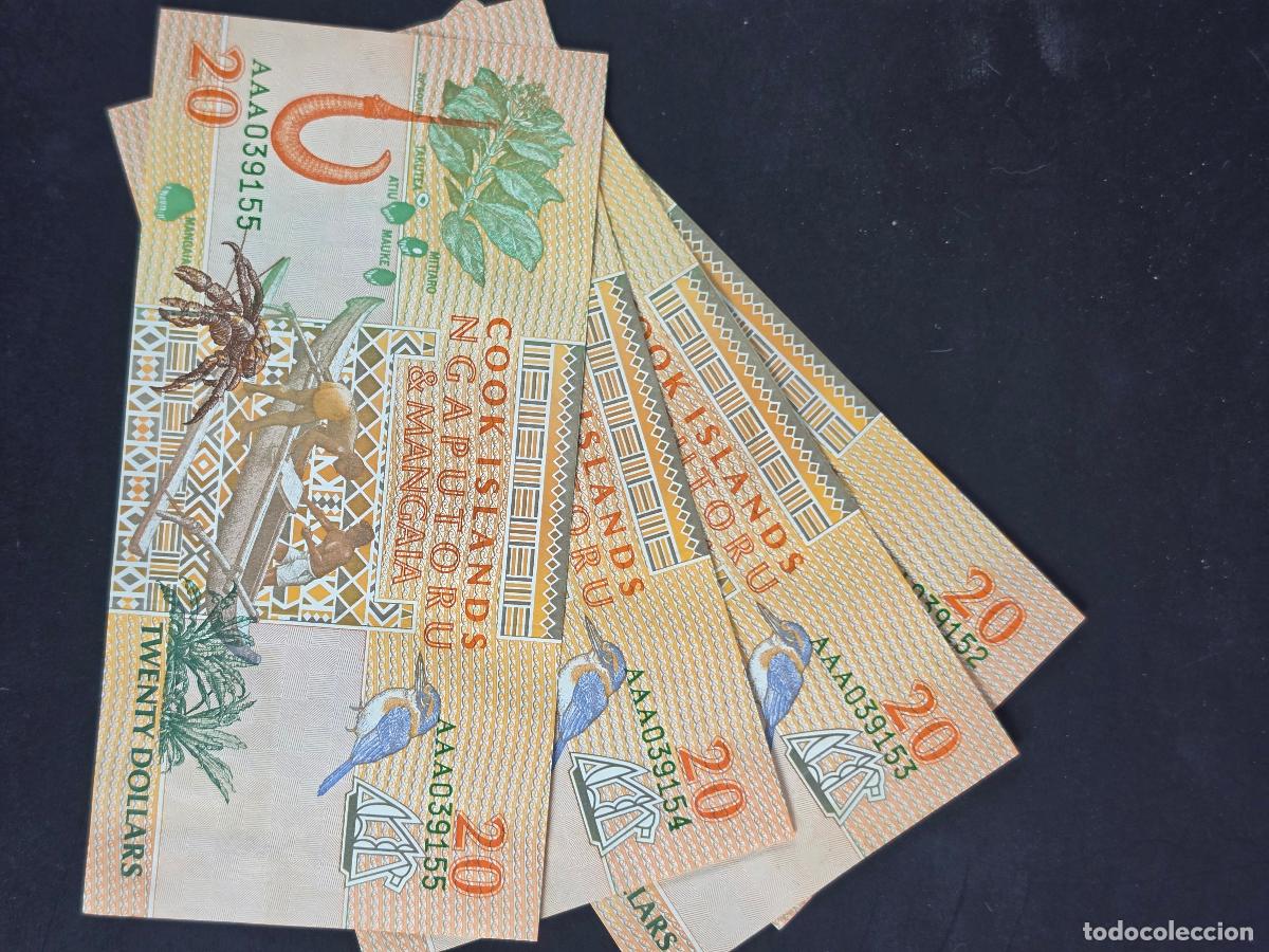 Billetes extranjeros: 4 billetes correlativos 20 d&oacute;lares Islas Cook 1992 SC4 billetes correlativos 20 d&oacute;lares Islas...