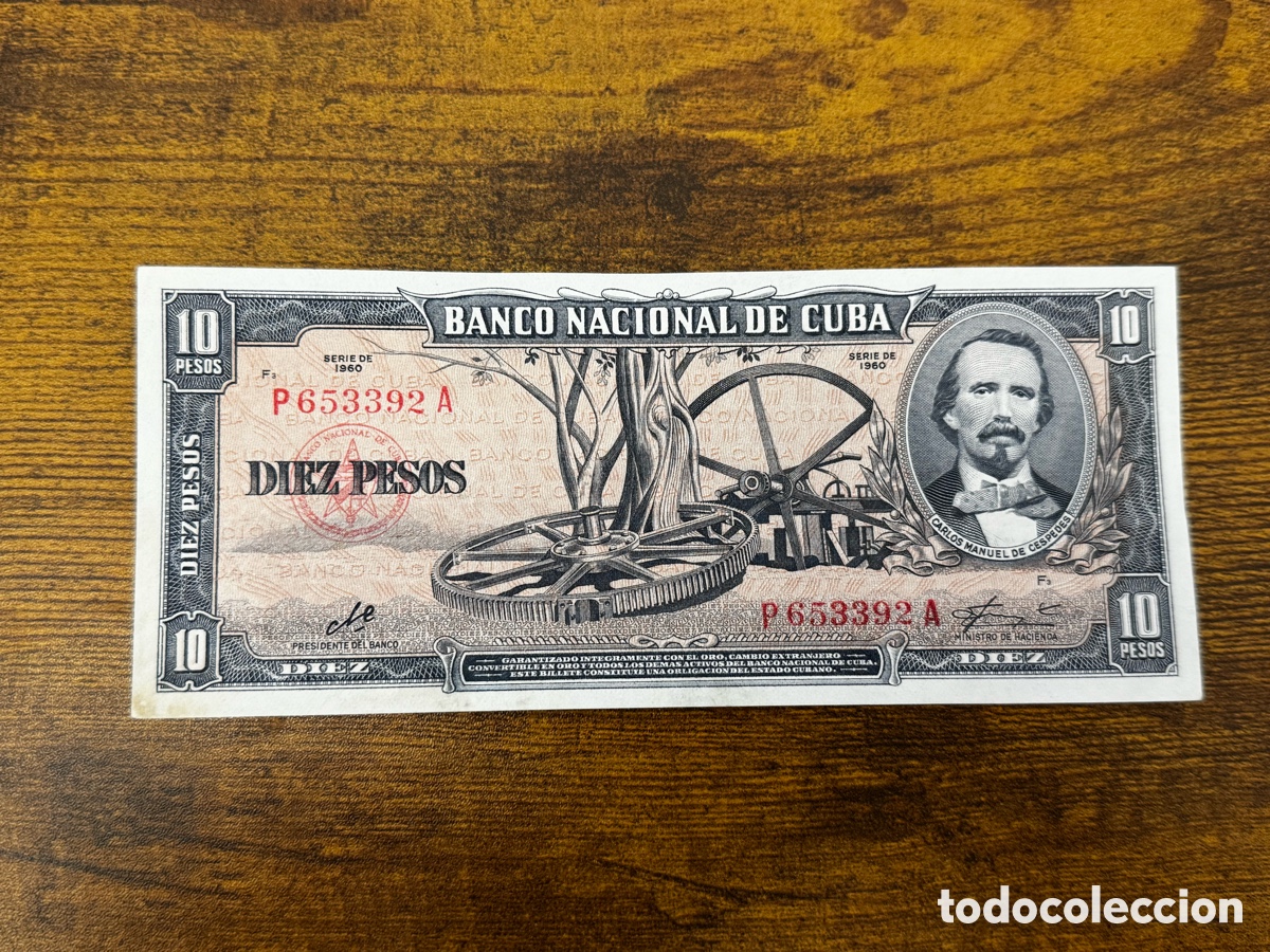 Billetes extranjeros: Billete de 10 pesos 1960 Cuba. Firma Che Guevara. Muy buen estado