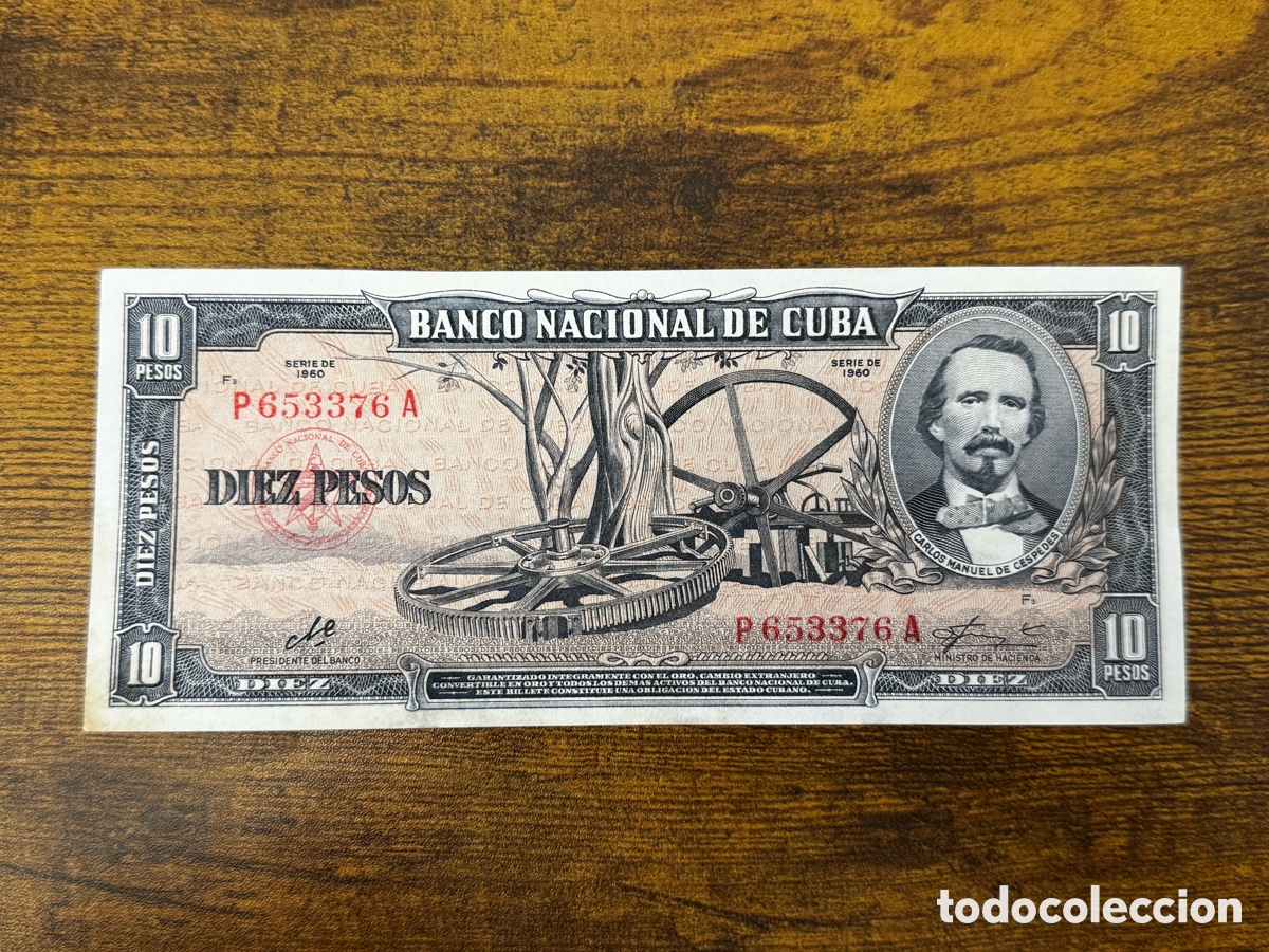 Billetes extranjeros: Billete de 10 pesos 1960 Cuba. Firma Che Guevara. Muy buen estado