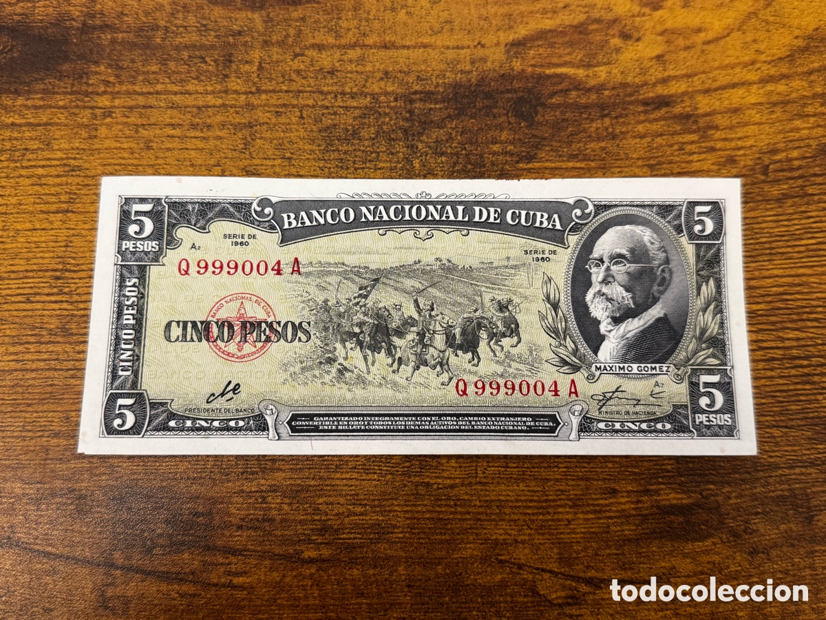 Billetes extranjeros: Billete de 5 pesos 1960 Cuba. Firma Che Guevara. Circulado en muy buen estado