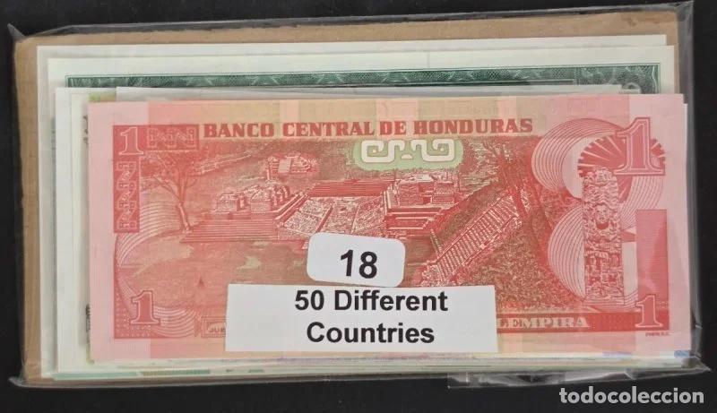 Billetes extranjeros: Lote 50 Billetes Diferentes Pa&iacute;ses