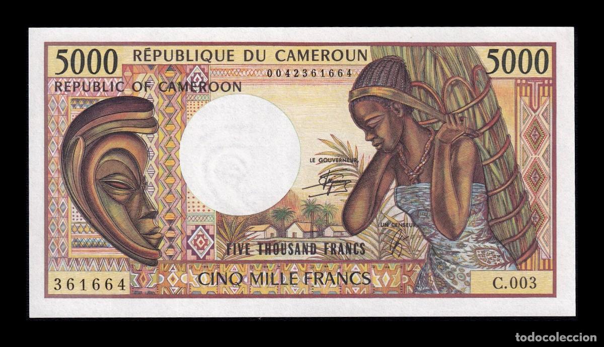 Billetes extranjeros: Camer&uacute;n 5000 Francos 1992 Pick 22(3) Sc Unc