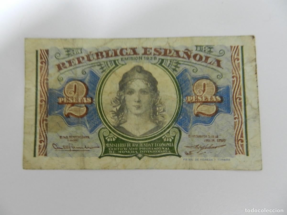 Billetes extranjeros: 1 Billete 2 pesetas 1938