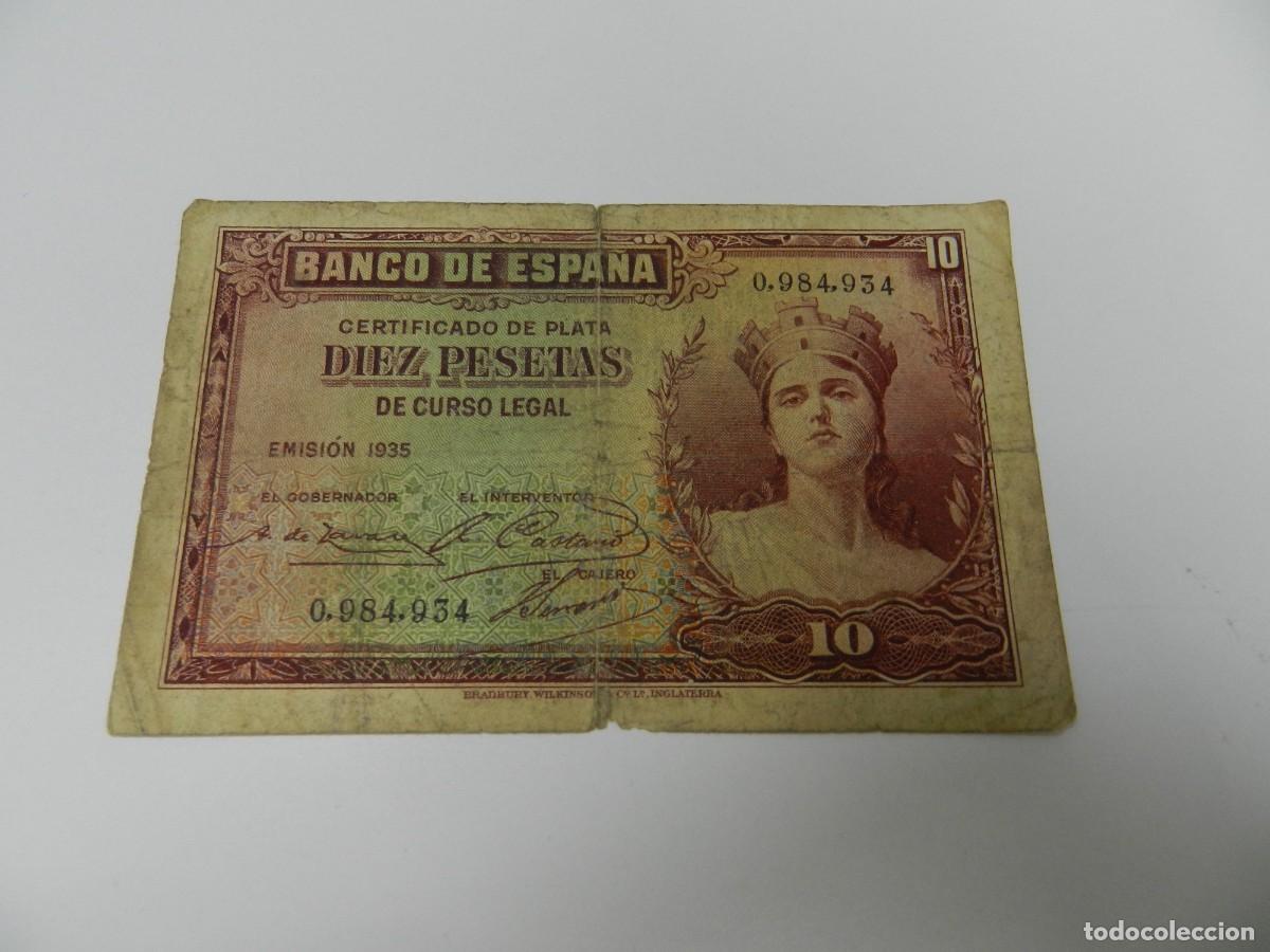 Billetes extranjeros: 1 Billete 10 pesetas 1935