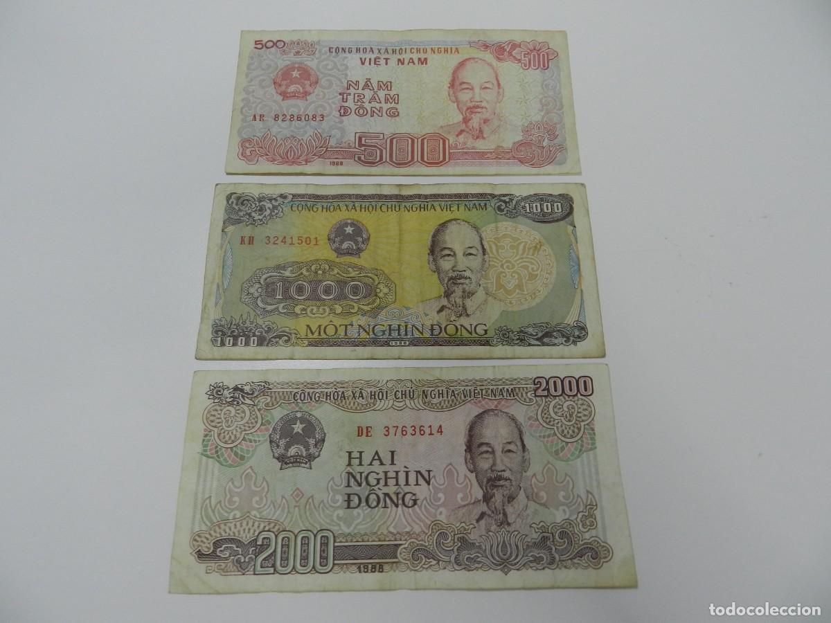Billetes extranjeros: 3 billetes de VIET NAM