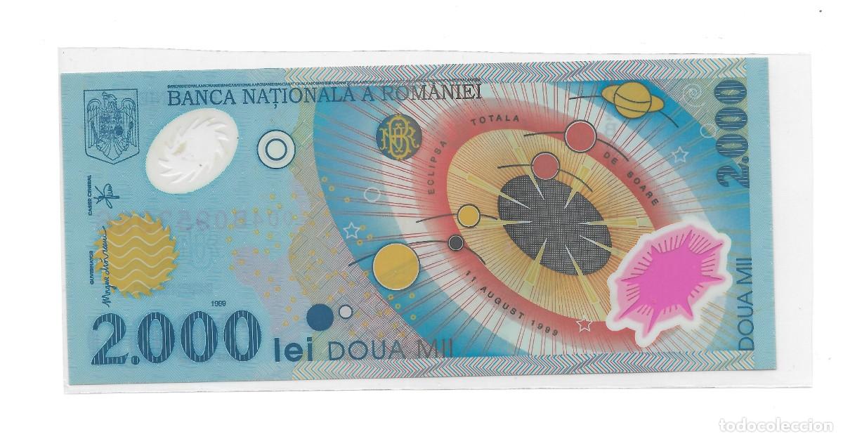 Billetes extranjeros: Billete de 2000 Lei de Ruman&iacute;a 1999.
