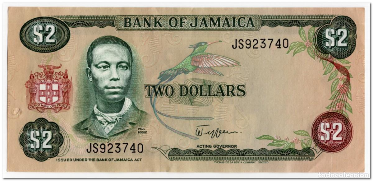 Billetes extranjeros: JAMAICA,2 DOLLARS,1982-86,P.65a,VF
