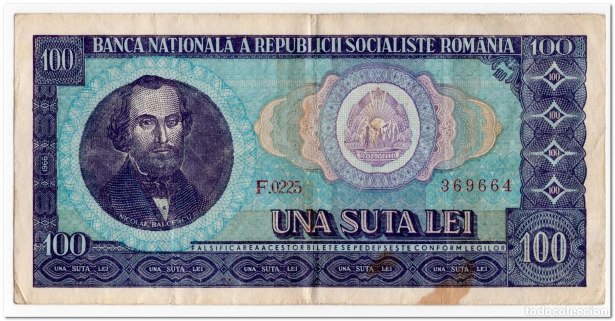 Billetes extranjeros: ROMANIA,100 LEI,1966,P.97,FINE