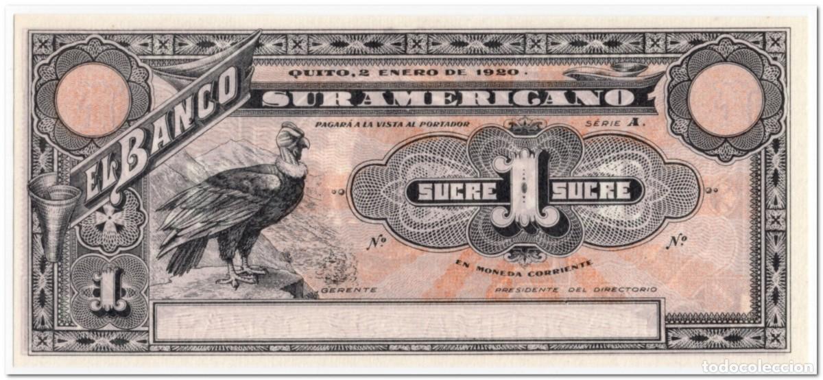 Billetes extranjeros: ECUADOR,BANCO SUR AMERICANO,1 SUCRE,1920,P.S251,UNC