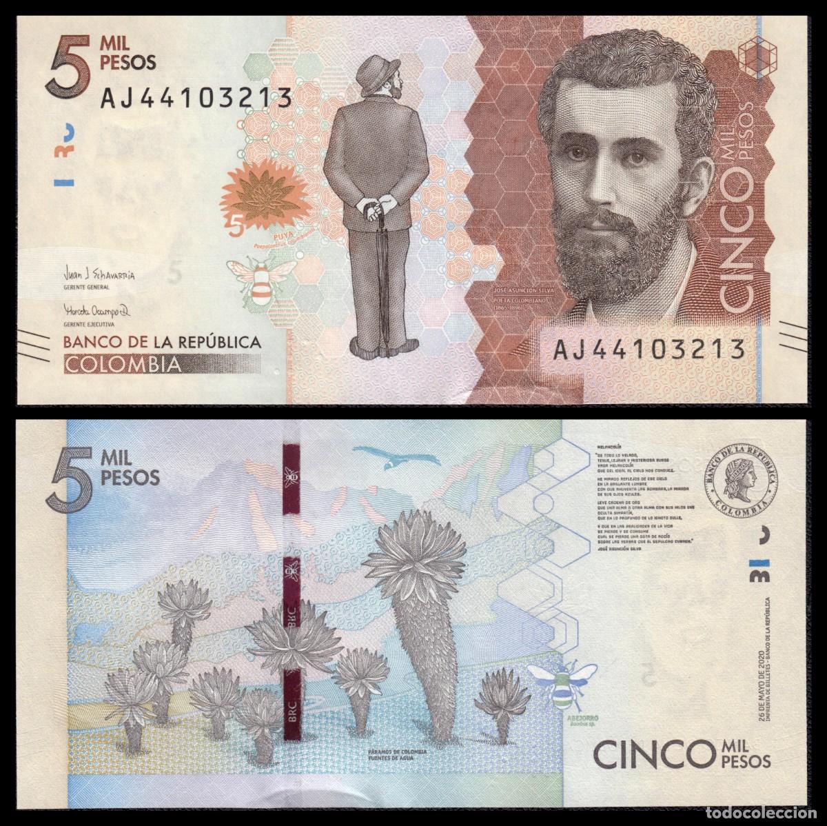 Billetes extranjeros: Colombia 5.000 Pesos 26-5-2020 Pick 459g(1) UNC