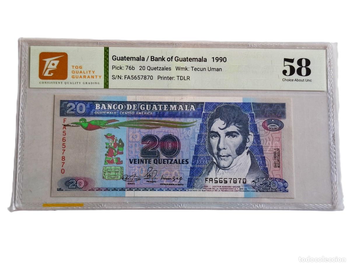Notas Internacionais: GUATEMALA 20 QUETZALES 1990 GEM TQG 58