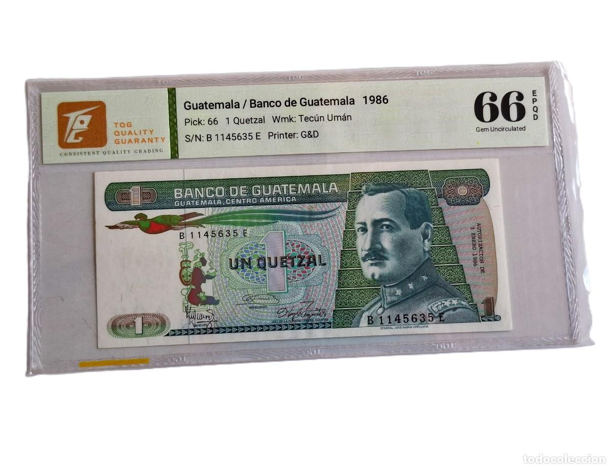Notas Internacionais: GUATEMALA 1 QUETZAL 1986 GEM TQG 66