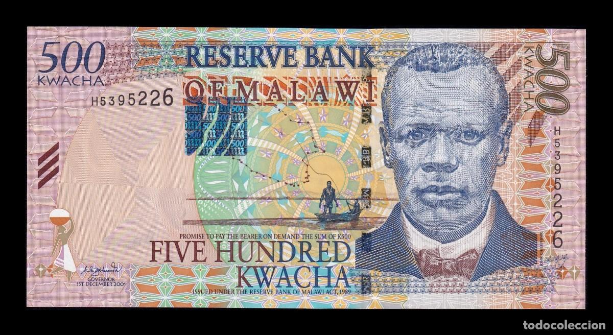 Billetes extranjeros: Malawi 500 Kwacha John Chilembwe 2001 Pick 48 Sc Unc