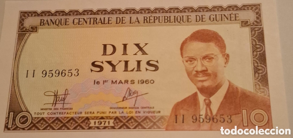 Billetes extranjeros: Billete dix sylis 1971