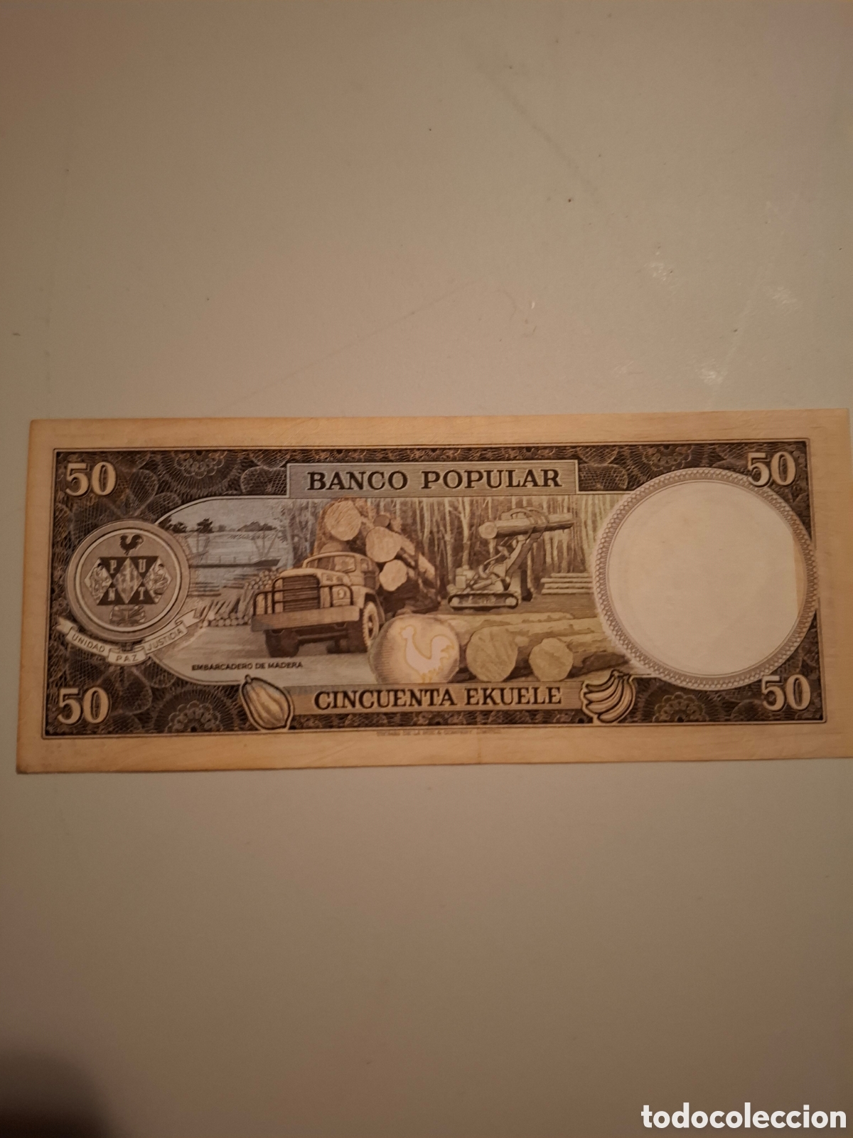 Billetes extranjeros: Billete ekuele baco popular guinea