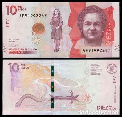Billetes extranjeros: Colombia 10.000 Pesos 29-8-2017 Pick 460c UNC