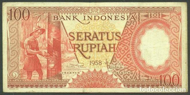 Billetes extranjeros: INDONESIA. 100 rupiah 1958. Pick 59.