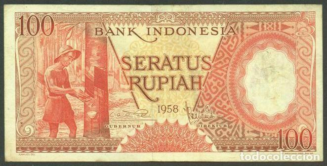 Billetes extranjeros: INDONESIA. 100 rupiah 1958. Pick 59.