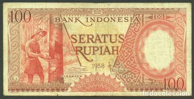 Billetes extranjeros: INDONESIA. 100 rupiah 1958. Pick 59.