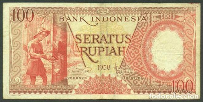 Billetes extranjeros: INDONESIA. 100 rupiah 1958. Pick 59.