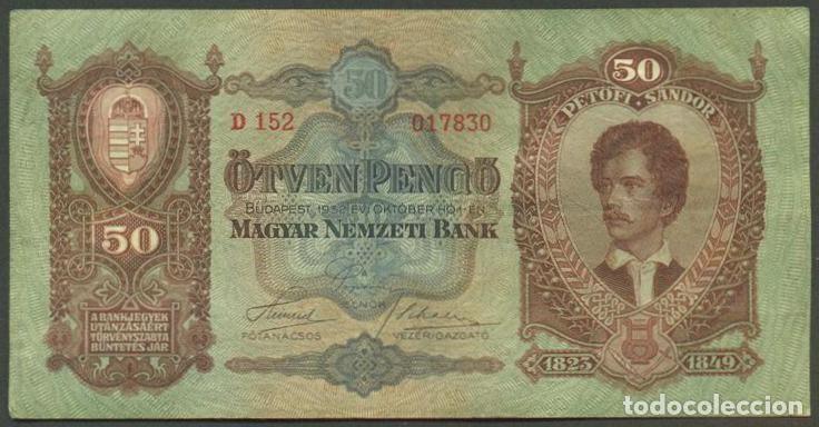 Billets internationaux: HUNGRIA. 50 pengo 1932. Pick 99.