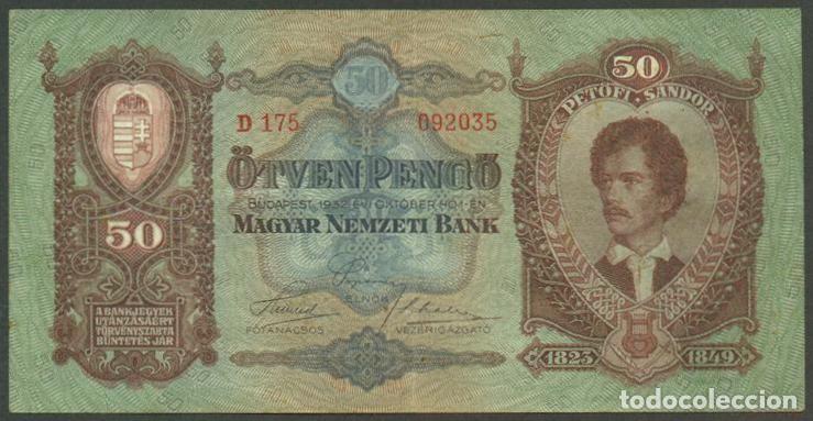 Billets internationaux: HUNGRIA. 50 pengo 1932. Pick 99.