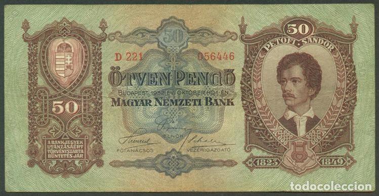 Billets internationaux: HUNGRIA. 50 pengo 1932. Pick 99.