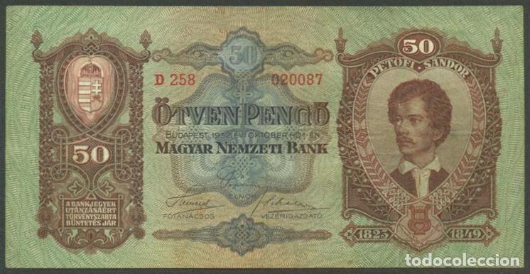 Billets internationaux: HUNGRIA. 50 pengo 1932. Pick 99.