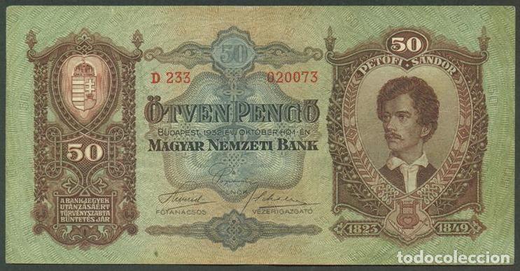 Billets internationaux: HUNGRIA. 50 pengo 1932. Pick 99.