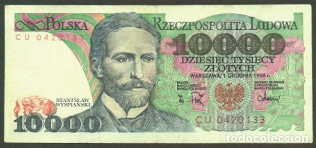 Notas Internacionais: POLONIA. 10000 zlotych 1988. Pick 151b.