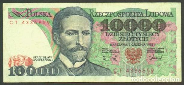 Notas Internacionais: POLONIA. 10000 zlotych 1988. Pick 151b.