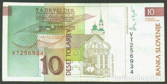 Billetes extranjeros: ESLOVENIA. 10 tolarjev 15.1. 1992. Pick 11.