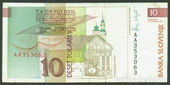 Billetes extranjeros: ESLOVENIA. 10 tolarjev 15.1. 1992. Pick 11.