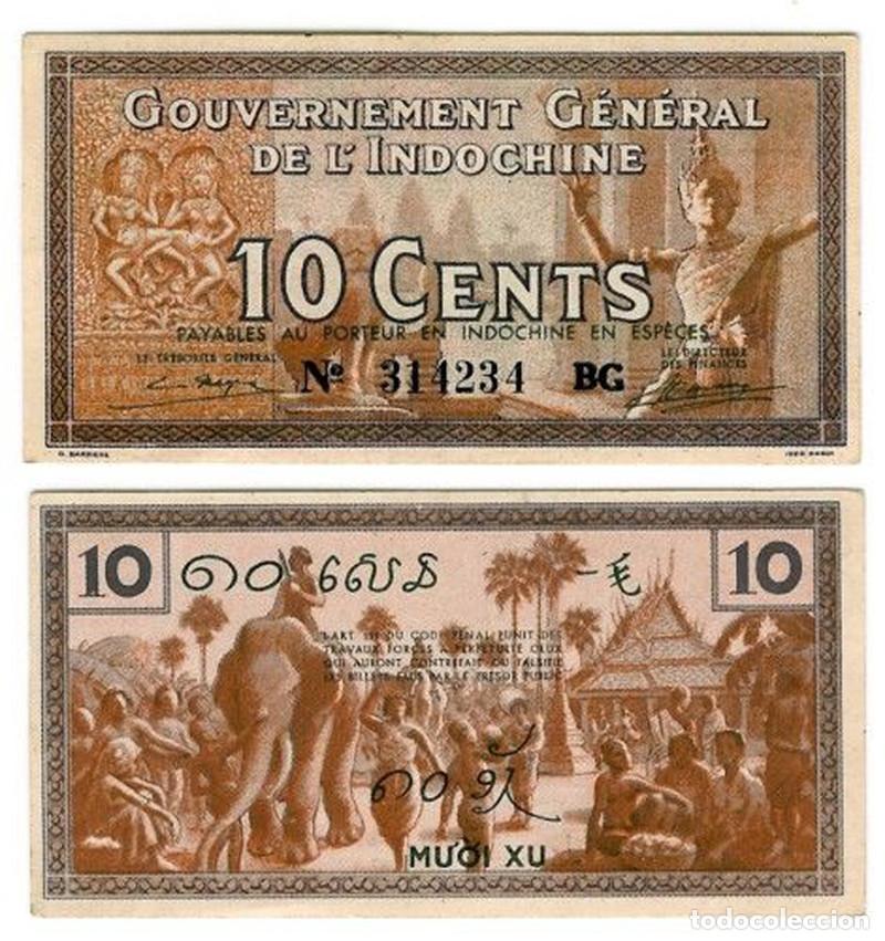 Billets internationaux: BILLETE INDOCHINA - 10 CENTS - 1939 - PICK#85 - E.B.C. - ESCASO