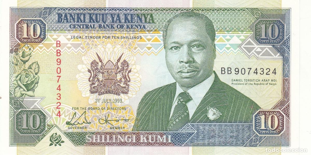 International Banknotes: CRJ2275 BILLETE KENIA 10 SHILLING 1993 P-24e SIN CIRCULAR
