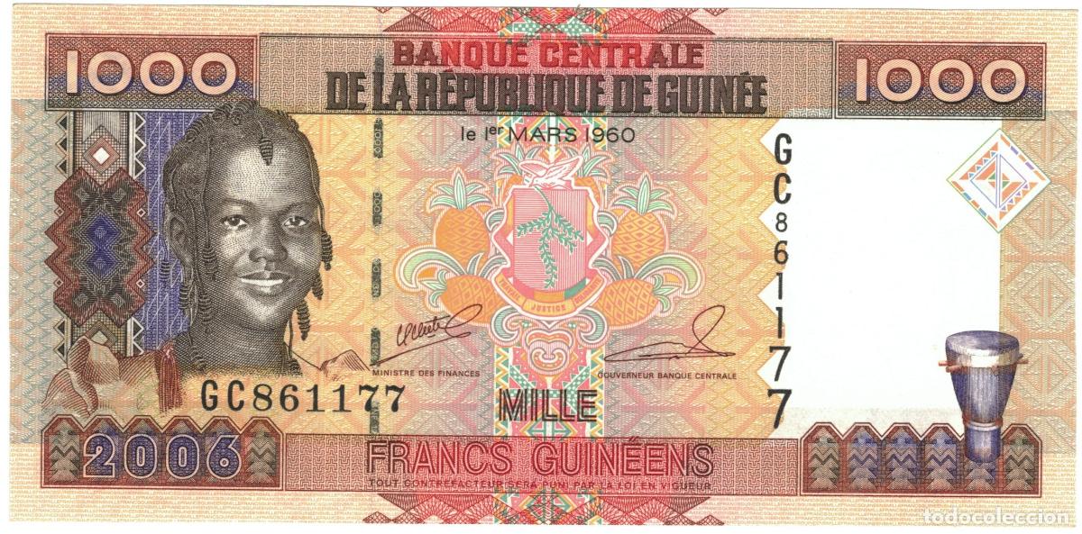 International Banknotes: CRJ1128 BILLETE GUINEA 1.000 FRANCOS 2006 P-40 SIN CIRCULAR