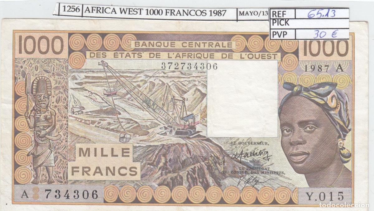 Notas Internacionais: CRJ1256 BILLETE AFRICA OCC. 1.000 FRANCOS 1987 P-710 Kf MBC+