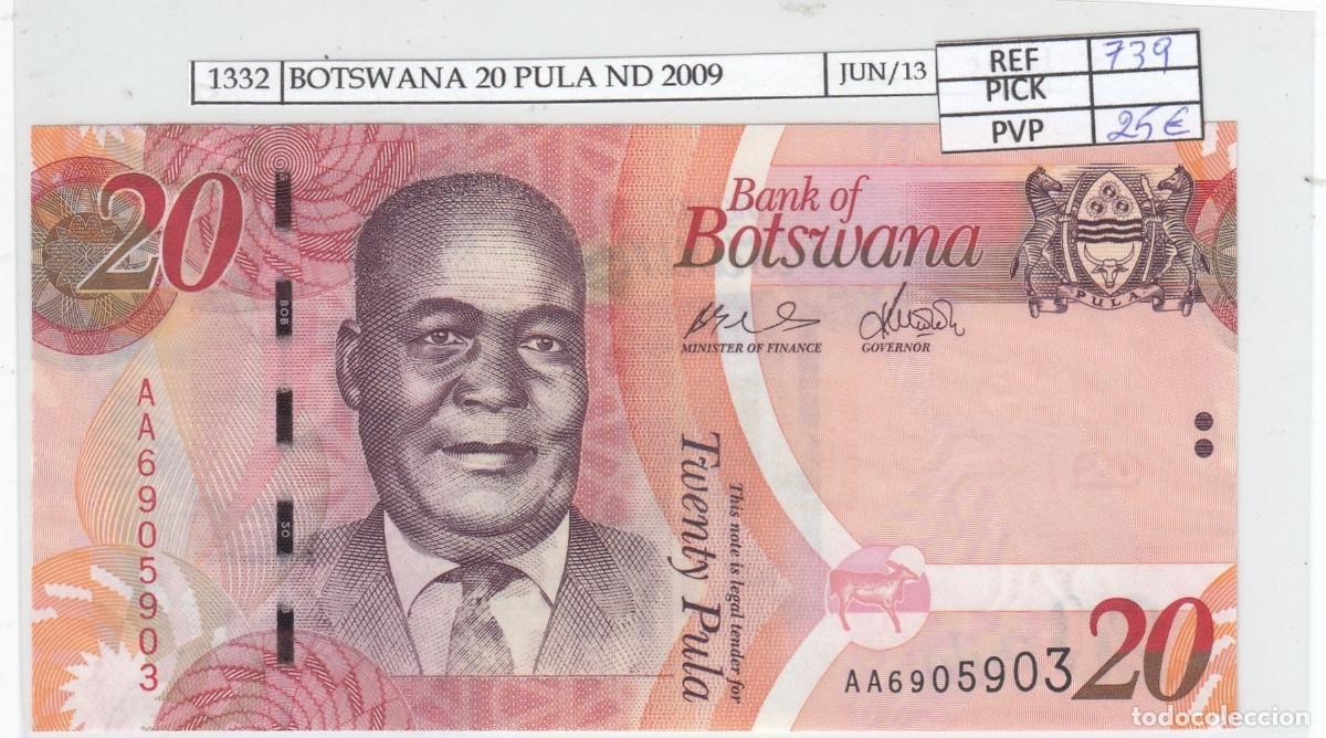 Notas Internacionais: CRJ1332 BILLETE BOTSWANA 20 PULA 2009 SIN CIRCULAR