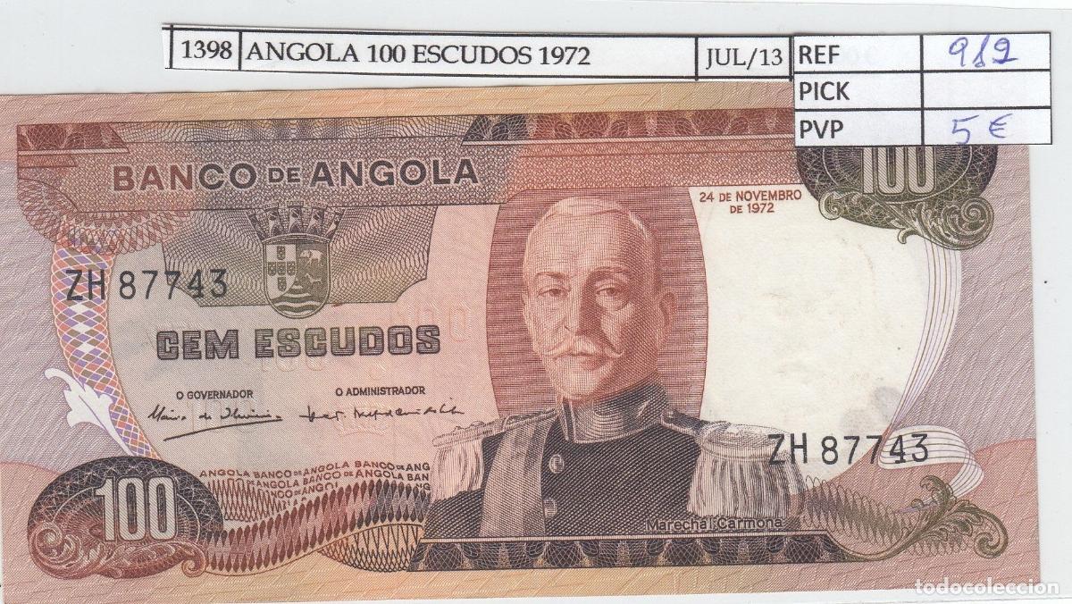 Notas Internacionais: CRJ1398 BILLETE ANGOLA 100 ESCUDOS 1972 P-101 EBC