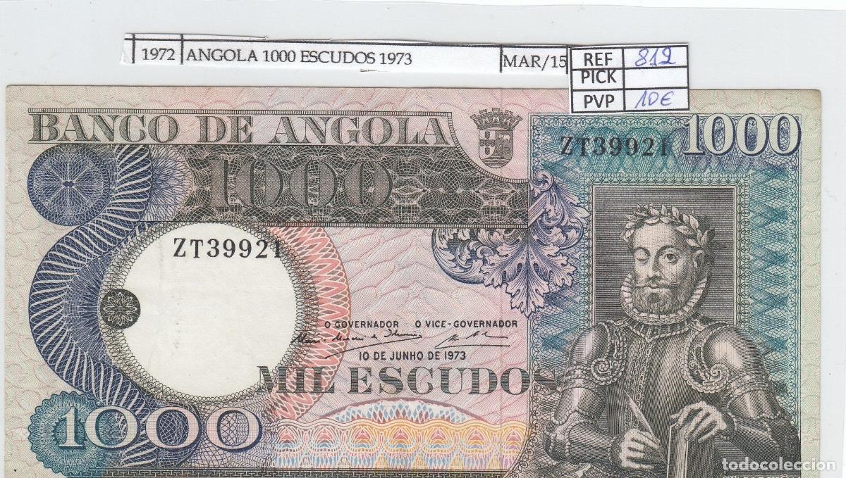 Notas Internacionais: CRJ1972 BILLETE ANGOLA 1.000 ESCUDOS 1973 P-108r MBC+