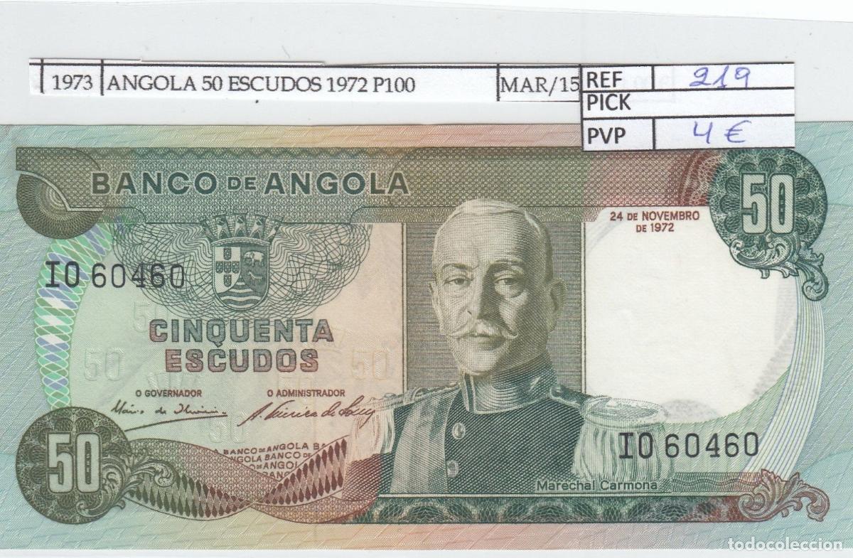 Notas Internacionais: CRJ1973 BILLETE ANGOLA 50 ESCUDOS 1972 P-100 SIN CIRCULAR CON DOBLEZ CENTRAL
