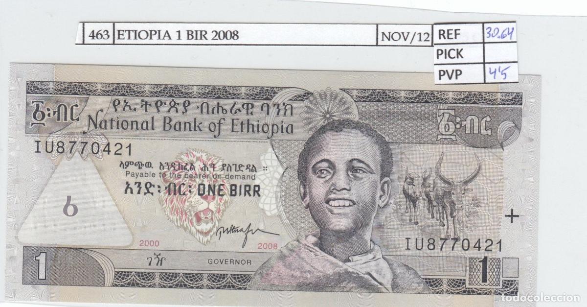 International Banknotes: CRJ0463 BILLETE ETIOPIA 1 BIR 2008 P-46e SIN CIRCULAR