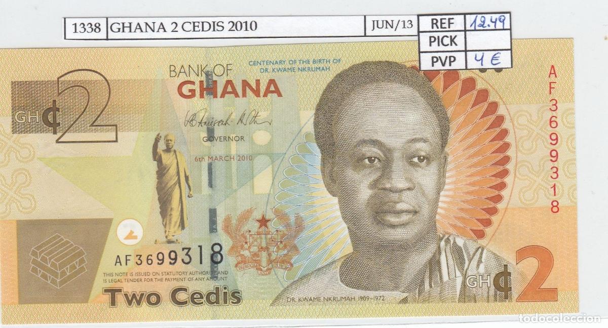 International Banknotes: CRJ1338 BILLETE GHANA 2 CEDIS 2010 P-37?a SIN CIRCULAR